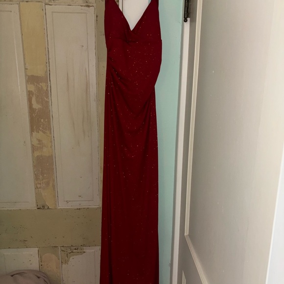 City Triangles Sparkling Red Backless Dress - Picture 1 of 5